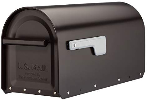 Architectural Mailboxes Sequoia Galvanized Steel Post Mount Mailbox, Compatibility Code G, 5560RZ-SR, Rubbed Bronze, Large Capacity