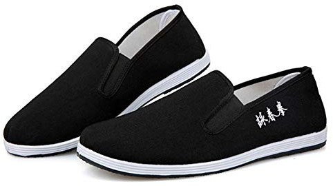 Kung Fu Shoes Traditional Chinese Martial Arts Slippers Soft Comfortable and Light (Numeric_8) Black
