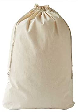 Wäschebeutel 2er Set -naturbelassene Baumwolle zertifiziert, Aufbewahrungsbeutel, große Wäschesäcke mit Kordelzug Reise Wäschesammler,langlebig, nachhaltig (55x35 cm)