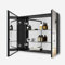 EMKE Spiegelschrank Bad, Badezimmer Spiegelschrank mit Spiegel, 75x65cm Badschrank Wandschrank mit höhenverstellbaren Glasablage (Schwarz Mattiert)
