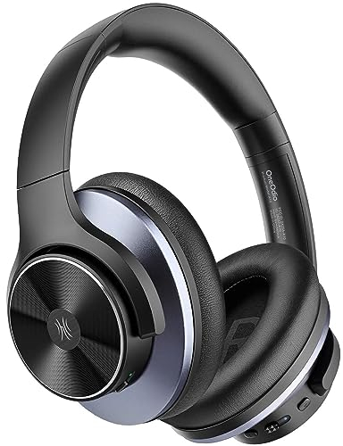 OneOdio A10 Bluetooth Kopfhörer Over Ear mit Hybrid Active Noise Cancelling [Bis zu 62 Std] Kabellos Kopfhörer im Hi-Res Audio, Tiefer Bass, Mikrofon für Reisen, Zuhause, Büro (Schwarz)