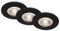 BRILONER Leuchten - 3er Set LED Einbauleuchten Decke, Dimmbare Einbaulampen, Ultraflache Einbaustrahler Bad, Badeinbaustrahler IP44, Schwarz, 90x25 (DxH), 7036-035