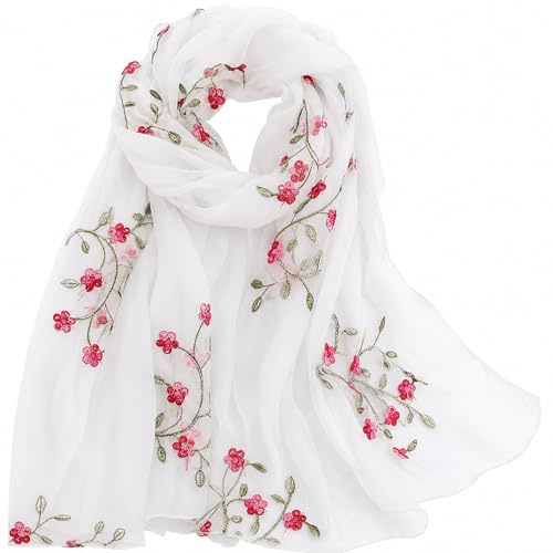 MAIRY Scarves for Women Fashion Ladies Scarfs Gifts Lightweight White Scarf Soft Shawls and Wraps M6002