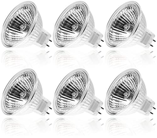 WeshLMPO GU5.3 Halogen Light Bulbs 2 Pin, Durable High Output MR16 Halogen Bulbs 35W 12V, Dimmable Spot Light Bulbs for Spotlights Ceiling Lights, Warm White, 2700K(6 Pack)