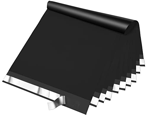 Fuxury Poly Mailers 14.5x19 Inch 50 Pcs, Shipping Bags for Clothing Black