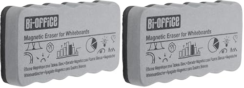 Bi-Office Brosse Effaceur Magnétique Léger, pour Tableau Blanc, 110 x 55 x 23 mm (Lot de 2)