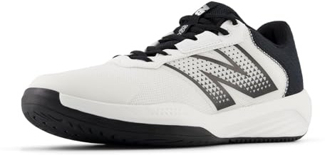 New Balance Men's 696 V6 Tennis Shoe, White/Black, 11