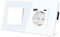 TAWOIA Lichtschalter mit Steckdose 1 Fach 1 Weg Glas Platte Unterputz Taste Schalter mit Schuko Steckdose mit（MAX.20W) USB and Type C Weiß 86 * 157mm Wechselschalter