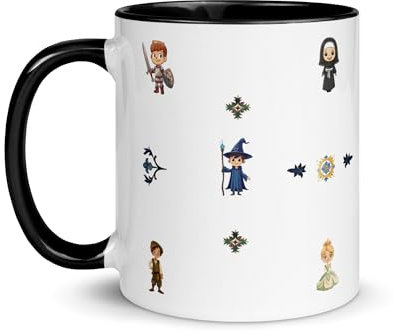 Chatcripant Tazza per bambini medievale prima colazione bambina ragazzo ceramica tazza forno a microonde tazza riutilizzabile design scuola natale cavaliere principessa