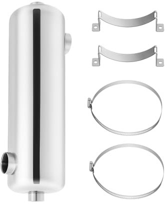 MDAfwecsa Échangeur de Chaleur pour Piscine 60 KW en Acier Inoxydable SS304, Débit d'eau 55 GPM, Chauffage Rapide 200K Btu/H, Installation Flexible pour Piscines et Spas