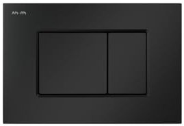 Betätigungsplatte für Unterputzspülkästen, Doppelbetätigungsplatte für WC, 2-Mengen Spülungen, Drückerplatte Kompatibel mit II12707, Eckige Spültaste, Schwarz Matt, AM.PM ProС S II70238