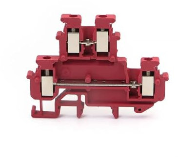 Conector de MBKKB-2.5 de bloque de terminales de carril Din, conexión de tornillo de doble capa, Conductor de cable eléctrico de contacto MBKKB2.5, 10 Uds.(Red)