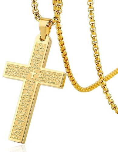 deegbbyi Collar Cruz Hombre, Colgantes Cruz Crucifijo, Cruzs Cadena Acero Inoxidable Plateada, Collar Cruzs Crucifijo Jesucristo, para Ideal Como Regalo de Cumpleaños, Navidad o San Valentín