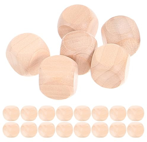 Toyvian 50pezzi Dadi di Legno Vuoti Lati da Blocchi Quadrati Vuoti per Artigianato Fai da Te Forniture per Feste Giochi da Tavolo Cubi di Legno per Progetti Manuali