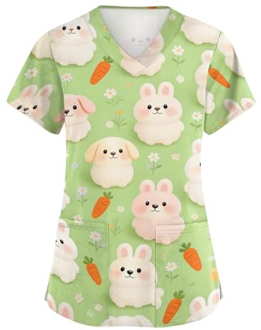 Top Femme Manches Courtes Col V Imprimé Motifs