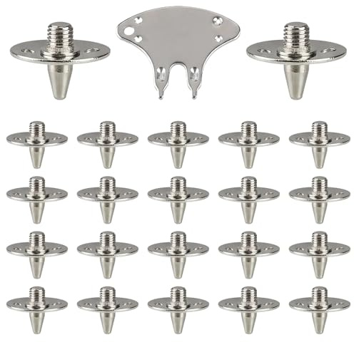 22 Pcs Metal Cricket Spikes Replacement, Screw In Studs Cleats Pins With Spanner, Universal Shoe Cleat Set for Light Weight Cricket Shoes Golf Shoes, Thread Diameter 5.7mm