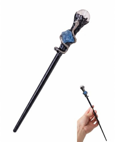 BTACGWP Baguette Magique en Cristal Blanc, 1 Pièce, Sceptre de Sourcier Sculpté pour Divination, Pierre Naturelle pour Décoration et Cosplay
