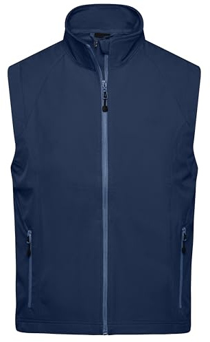 James & Nicholson Herren Softshell Weste - Praktische Weste aus elastischem Softshell | Farbe: navy | Grösse: M