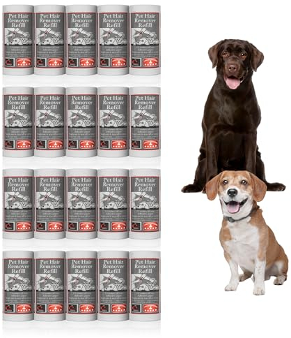 CARASELLE Pet Hair Remover Refill - Super Adhesive - Picks up Lint, Hair & Debris! Multi-Purpose Dog Cat Hair Lint Roller also for Cleaning Clothes & Washing Machine (7.5 metres, pack of 20 refills)