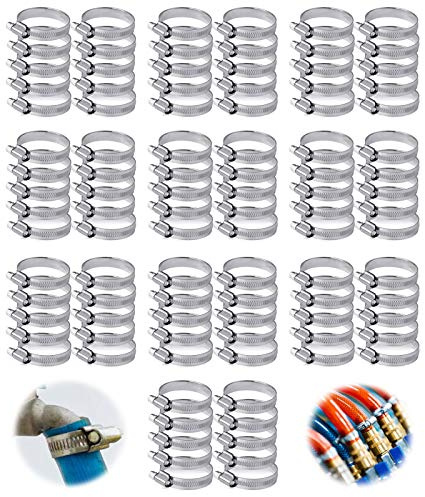 100 Stücke Schlauchschellen Edelstahlklemme Einstellbare Schneckenantrieb Wird für Waschmaschine GeschirrspüLer Ablaufschlauch Wasserleitung und Anschluss der AutoöLleitung Verwendet（16-25）
