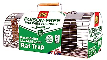 The Big Cheese Ready-Baited Multi-Catch Rat Cage Trap Poison-Free Welfare Friendly British Grain Safe Around Children and Pets Monitor Infestations Self-Setting