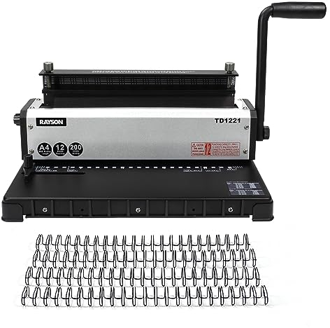 RAYSON Drahtbindegerät, 23 Löcher, Bindet 200 Blatt, 2:1 Teilung, A4, TD-1221