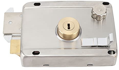 Serratura Antifurto Meccanica con Maniglia Serratura per Cancello Esterno in Acciaio Inossidabile Antiruggine per Porta in Legno