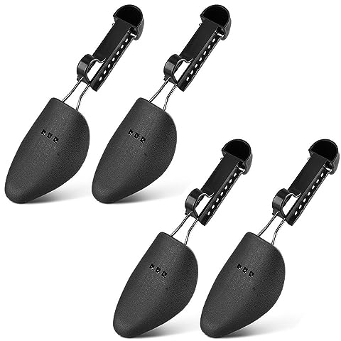 2 Pares de Zapatos de plástico Ajustables árbol estirador de Zapatos Ligeros Soporte práctico en Forma de Zapato de Longitud Ajustable Negra (Mujer)