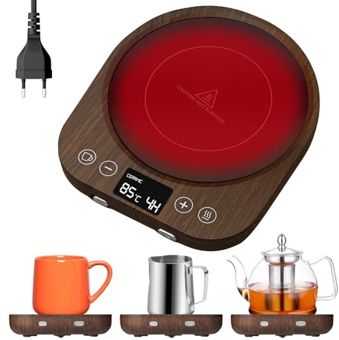 MQFORU Tassenwärmer mit 9 Temperaturstufen, 36 W Kaffeewärmer mit 9 Stunden Timer, 4 Stunden automatische Abschaltung Kerzenwärmer, Getränkewärmer für Kaffee, Tee, Milch, Kerze