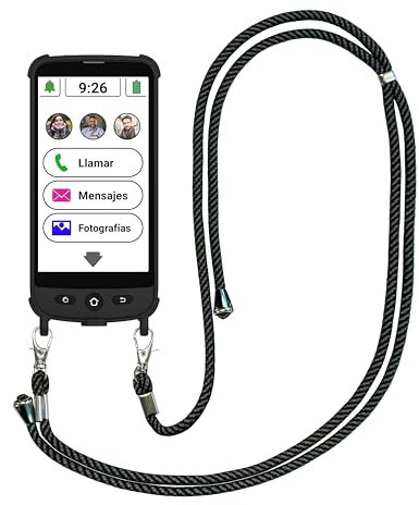 swissvoice S510-M 4G Smartphone para Personas Mayores con Cable de Carga magnético y Correa Protectora para el Hombro - Teléfono móvil fácil de Usar con Teclas Grandes