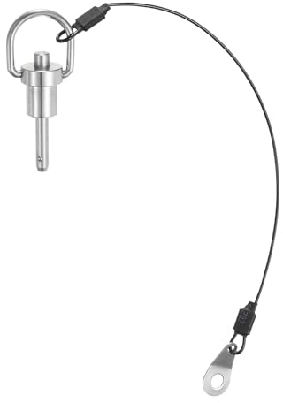 QUARKZMAN Perni di Bloccaggio a Sfera con Maniglia Pulsante, Diametro Perno 6mm, Lunghezza Utilizzo 15mm Perno a Rilascio Rapido con Cavo Sicurezza, Acciaio Inossidabile 321