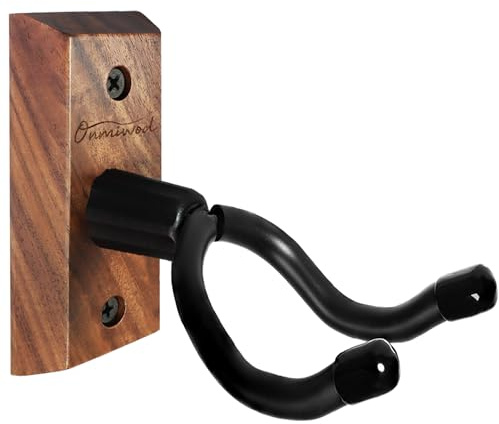 Ukulele Wall Mount Hanger, Black Walnut Wood U-Shaped Ukulele Holder Hanger, Ukulele Wall Mount Hook for Ukulele Banjo Mandolin Concert Pineapple Soprano Tenor and Baritone