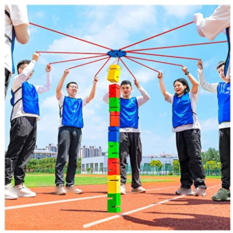 Teamwork-Block-Stacking-Spiel | Field Day-Spielset | Company Teamwork Building Game Kit (Farbe: Rot, Größe: 5 Stück)