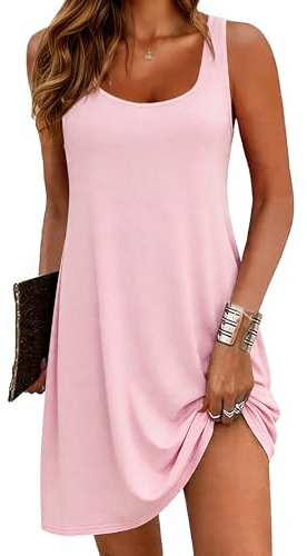 Bresdk Women's Nightdresses Sleeveless Nighties Cotton Nightgown Sexy Negligee for Ladies Nightshirts U Neck Nightwear