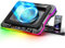 Laptop Cooling Pad Powerful Turbo Fan RGB Gaming Notebook Cooler, Moojay Laptop Fan Cooling Stand with 8 Adjustable Heights and Phone Holder, for 14-19 Inch Laptops - Ice Blue LED Light