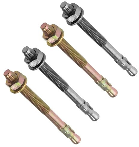 TERF® M8 X 130mm Through Bolts M8 (8mm) X 130mm Zinc or Zinc Yellow Passivated Steel Wall Anchor Bolt - Pack of 10