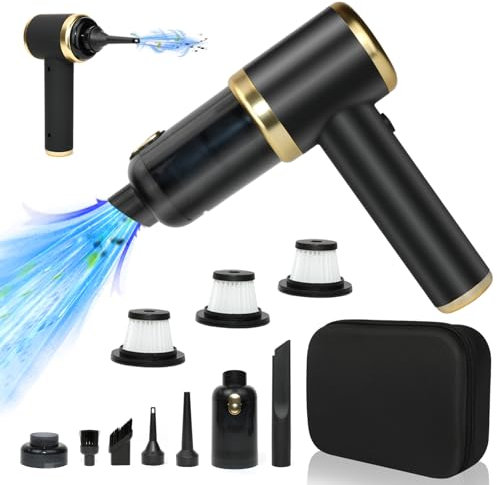 MKKM Kabelloser Handstaubsauger Akku with Bag, 10000Pa Saugkraft Akkustaubsauger mit 4000mAh Batterien, Nass-Trocken-Zyklon, Beutelloser Handsauger für Auto, Haushalt, Wohnwagen, Tierhaare