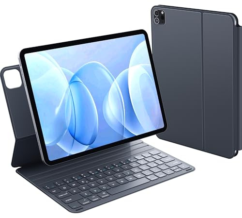 CHESONA Tastiera per iPad Air 11 (M2/M3), Ultra-sottile & Leggero Design, Tastiera Magnetica per iPad Pro 11 (4/3/2/1 Gen) & Air 5th/4th Gen., Funzione Auto-Sleep/Wake, 2 Angoli Regolabil, Grigio