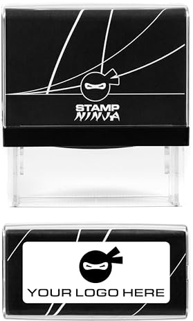 Custom Business Logo Stamp - Personalised Company Rubber Stamp, Custom Logo for Office, Branding & Packaging (58mm x 22mm)