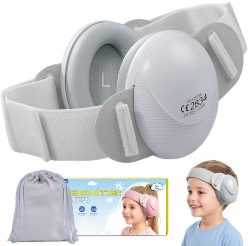 ECHOCUBE Babyhörselskydd, 25 dB Brusreducerande Hörlurar, CE- och ANSI-Certifierade Hörselskyddande Hörlurar för Bebisar, Bärbara och Bekväma Hörselkåpor för Småbarn 0–48 Månader