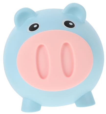 SOPOTUTU Hucha Cerdito de Plástico Azul Caja de Almacenamiento de Monedas Decoración Adorable para Dormitorio y Oficina Fácil de Limpiar y