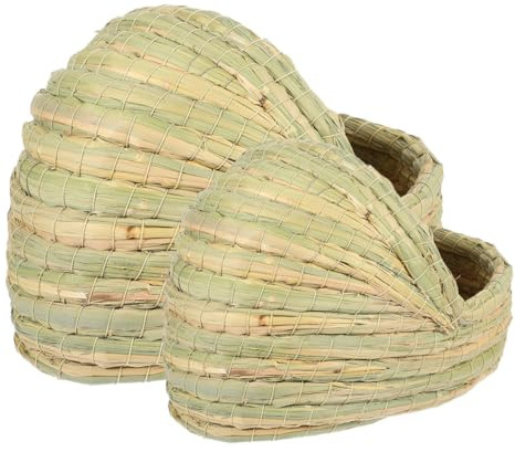 SHINEOFI 2pcs Nid de Poule en Paille Tressée, Forme Pantoufle, D'élevage Confortable pour Poulets, Adapté la Basse-Cour Ferme