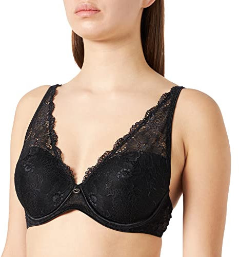 Selene, Bralette in Pizzo con Coppa Foderata Imbottita e Ferretto, Reggiseno Donna Collezione Irina, Colore Nero, Taglia 4B