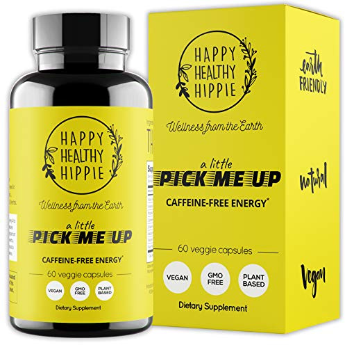 Natural Energy Pills – Caffeine Free – Mental Booster – with Rhodiola Rosea, Dandelion Root, Bacopa, Ginseng Extract – 7 Herbs & Absorption Enhancing Piperine – Vegan, Non-GMO, 60 Ct