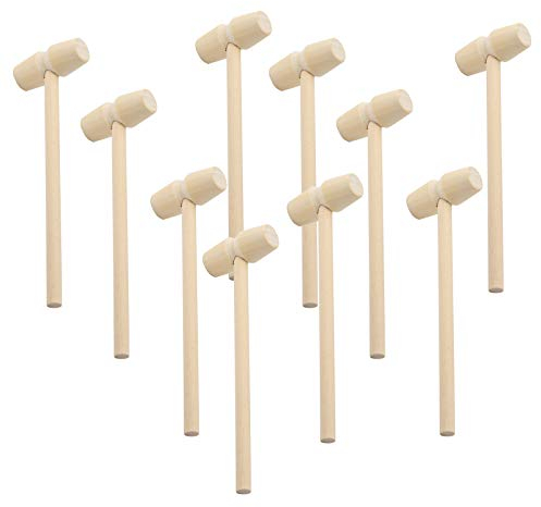 TOYMIS 10 Stück Mini Holz Hammer Krabben Hummer Schlägel Stampfen Meeresfrüchte Shell Crack Hammer Kunsthandwerk Zubehör