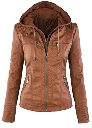 Manches Longues Dames Veste en Cuir PU Veste en Cuir Veste Courte pour Femmes Veste Femme Combinaison Moto