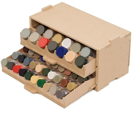 Bucasso Organizzatore di Scaffali per Vernici e Strumenti per Modelli in Plastica - 50 Posti, Adatto per Tamiya/Mr.Hobby 10 ml e Set GK8