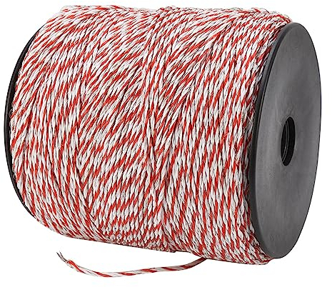 mumisuto 1Pcs 500m Elektrozaun Litze, 6 Stränge Edelstahl Rolle Litze Vieh Elektrozaun Drahtleiter Reel Konstruiert mit schwarzem Spannfutter für zuverlässige Leitfähigkeit