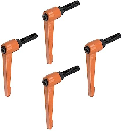 QUARKZMAN 4uds Ajustable Sujeción Palanca Manijas M10 x 30mm Macho Rosca Perno Perillas Giratorio Tornillo Bloqueo Rápida Liberación Trinquete Pulsador Botón Manija, Naranja