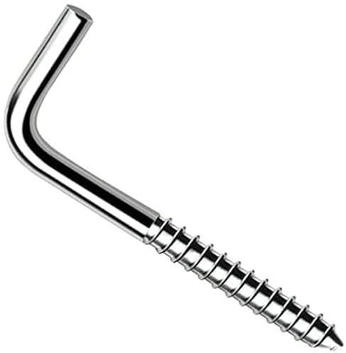 L Krokskruvar 35 mm x 3,5 mm (förpackning med: 5) Kraftiga fyrkantiga koppkrokar för upphängning, metallskruv i vägghängare utomhusmontering